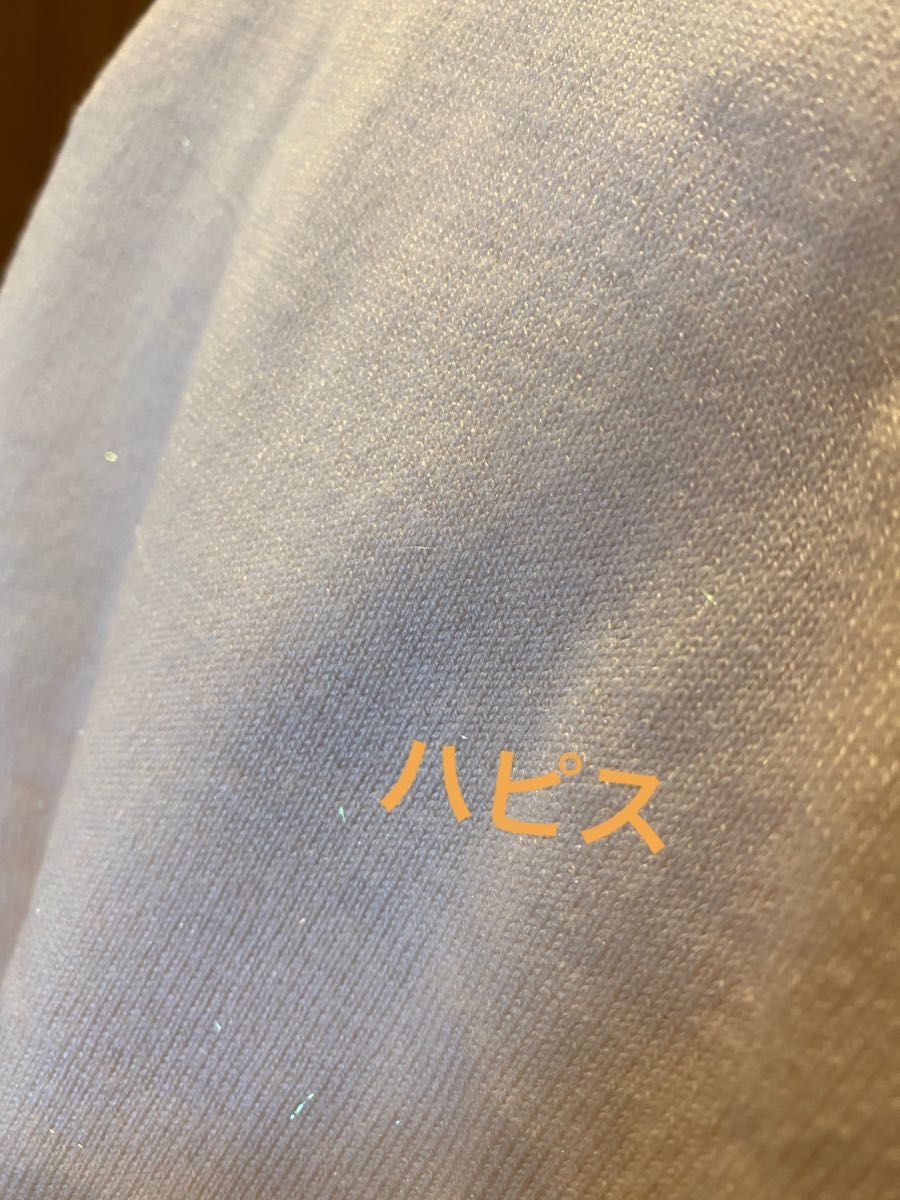 INGNI イング　キラキラ装飾リボン付五分袖チュニック☆ラメ入りニット　ピンク　Mサイズ