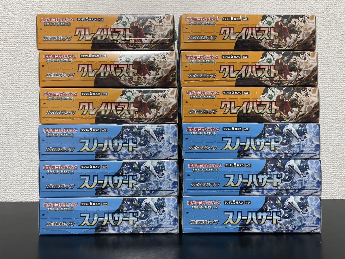 シュリンク付・新品未開封】ポケモンカード クレイバースト6BOX スノーハザード6BOX 計12 BOX 拡張パック ナンジャモ グルーシャ SAR等 ポケモンカード クレイバースト 6BOX シュリンク付 新品未開封