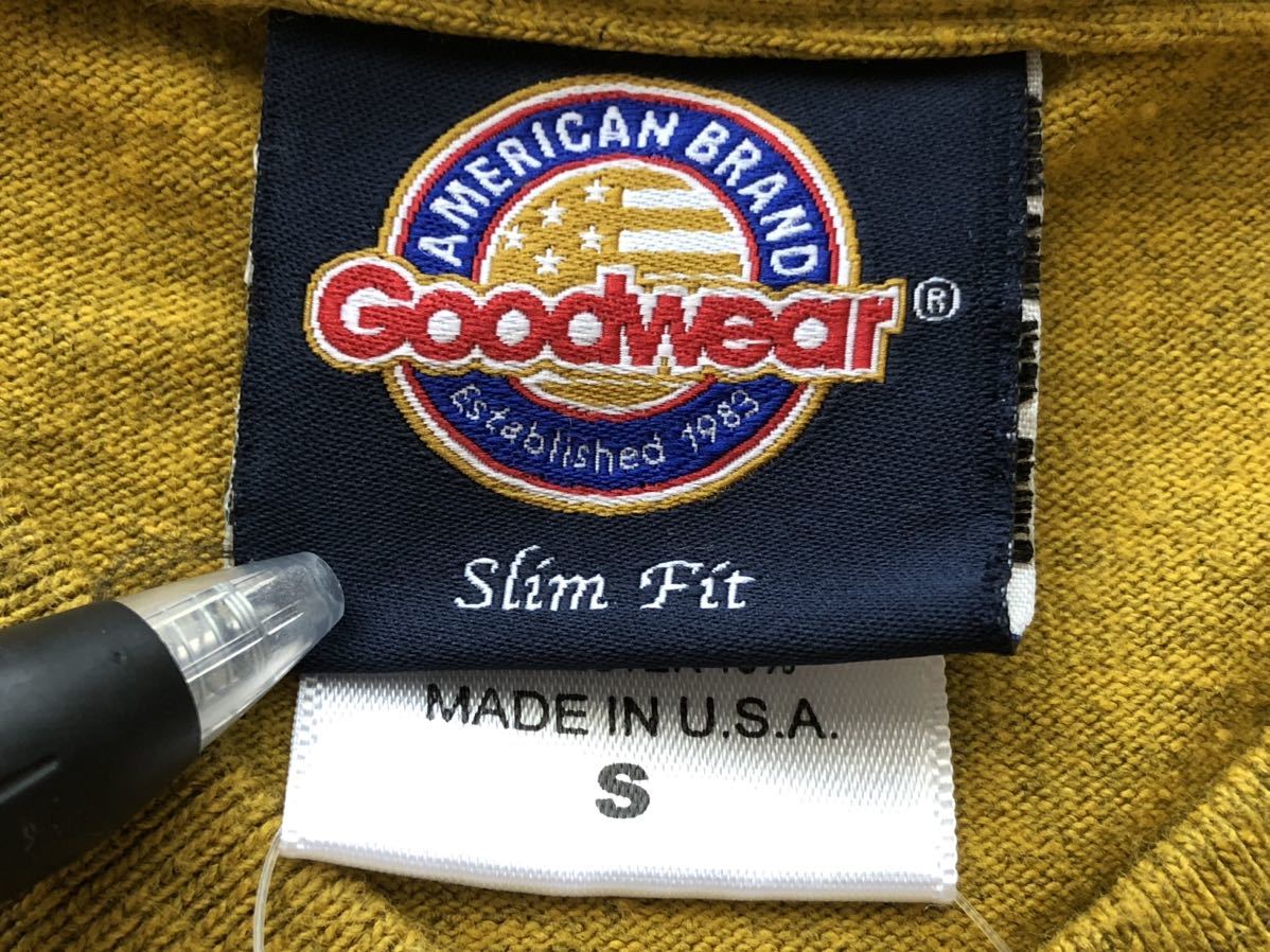 新品 定価6050円 USA製 グッドウェア スリムフィット ポケット Tシャツ　　Goodwear MADE IN USA アメリカ製 ゴールド S 玉7294_画像4