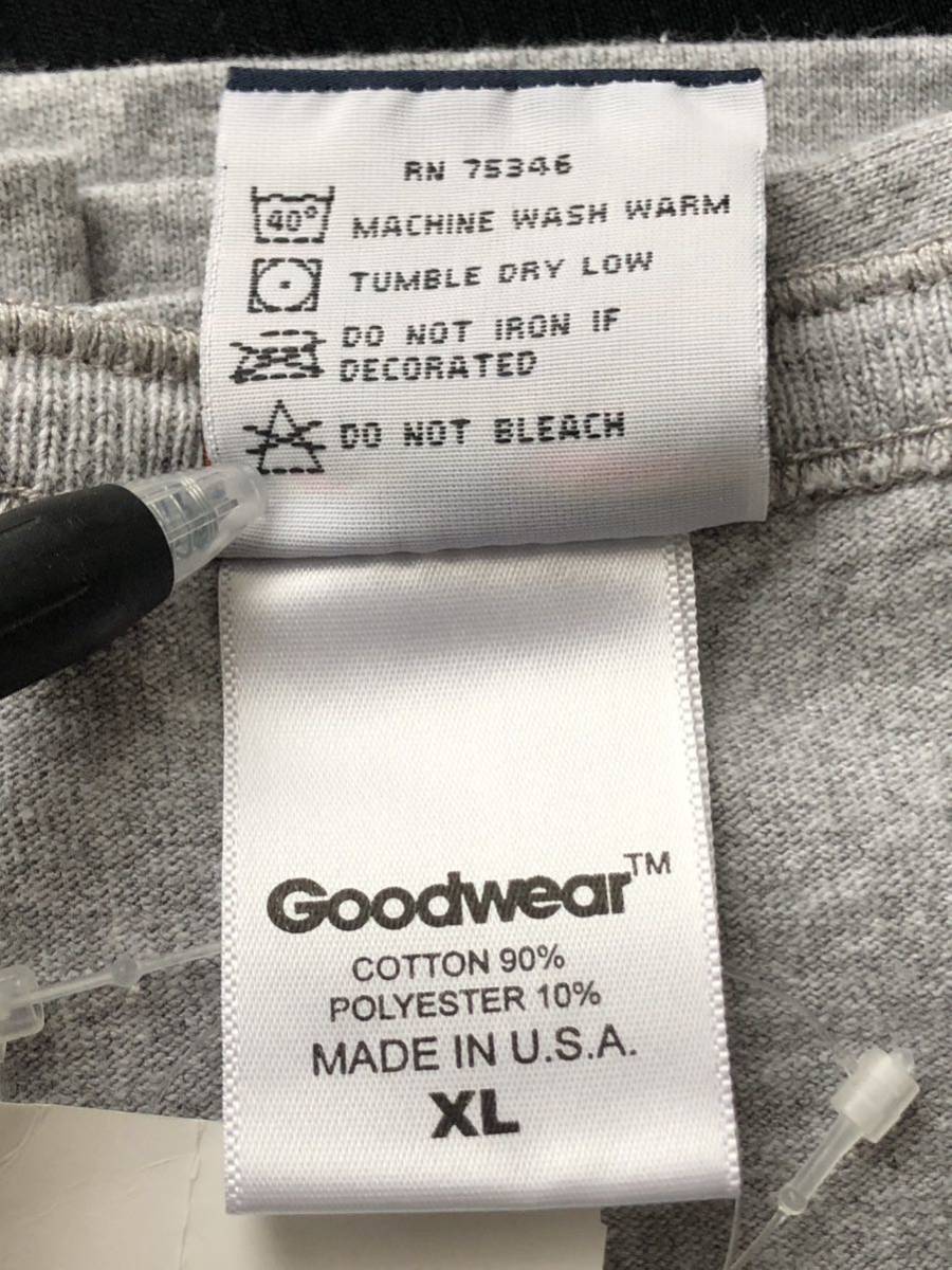 新品 定価6380円 USA製 グッドウェア ヘンリーネック Tシャツ　　スリムフィット Goodwear MADE IN USA アメリカ製 グレー XL 玉7313_画像4