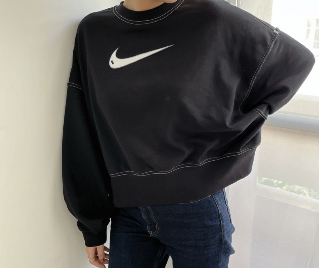 【オープニング 大放出セール】 黒 フリース スウッシュ CRP MD NSW ウィメンズ ナイキ NIKE 【S】新品 クロップド トレーナー スウェットクルー オーバーサイズ トップス 【オープニング 大放出セール】 黒 フリース スウッシュ CRP MD NSW ウィメンズ ナイキ NIKE 【S】新品 クロップド トレーナー スウェットクルー オーバーサイズ トップス