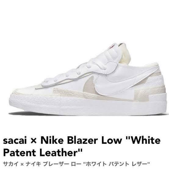 sacai Nike Blazer Low White Patent Leather 28cm DM6443-100 サカイ