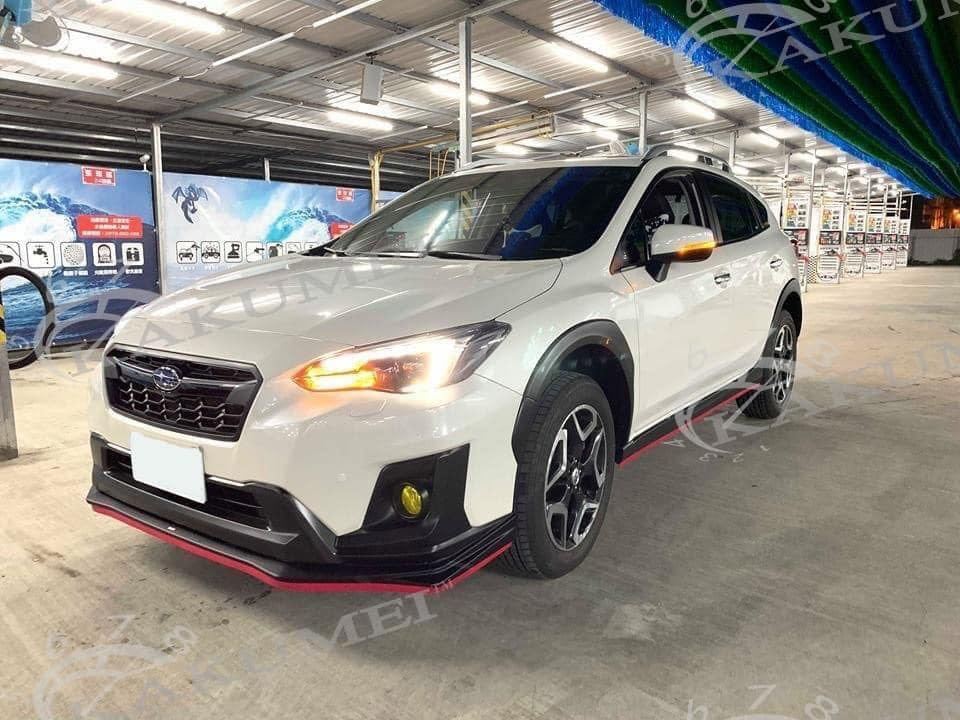 2017.5-2020 SUBARU XV GTフロントスポイラー マット黒仕上げ ABS製 &  スカートリップ チェリーレッド。、の画像2