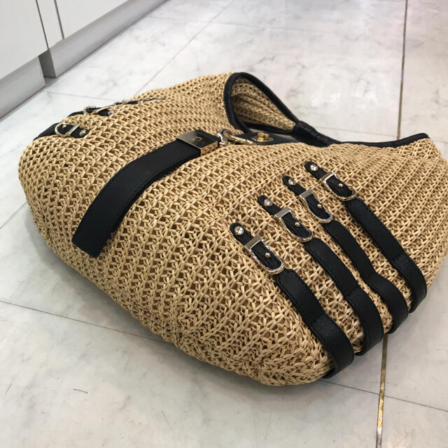 ☆美品☆ジミーチュウ カゴバッグ ストロー トートバッグ ショルダー