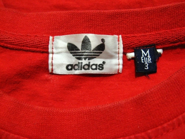 adidas アディダス M 赤 グレー トレフォイル 半袖Tシャツ レッド EUR3_画像4