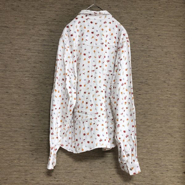  X-girl long sleeve shirt embroidery floral print total pattern sa Clan bo rayon 28 old clothes hard-to-find ultra rare rare popular fruit one Point Logo 