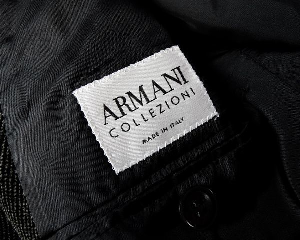 ■■＜美品＞アルマーニ＜ARMANI COLLEZIONI：peaked lape／tweed 調＞ Velour テーラード JKT＜48＞■■_画像9