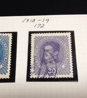 切手 オーストリア Emperor Karl 使用済 5枚 1917-1918, Coat Of Arms 未使用 6枚 1919-1920_画像3