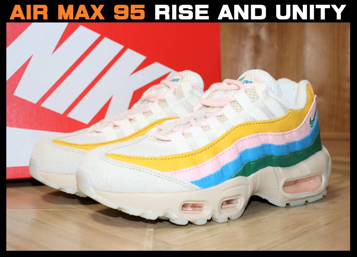 即決【未使用】 NIKE ★ W AIR MAX 95 RISE AND UNITY (US10.5/27.5cm) ★ ナイキ エアマックス95 DQ9323-200 黒タグ付き スエード_画像1