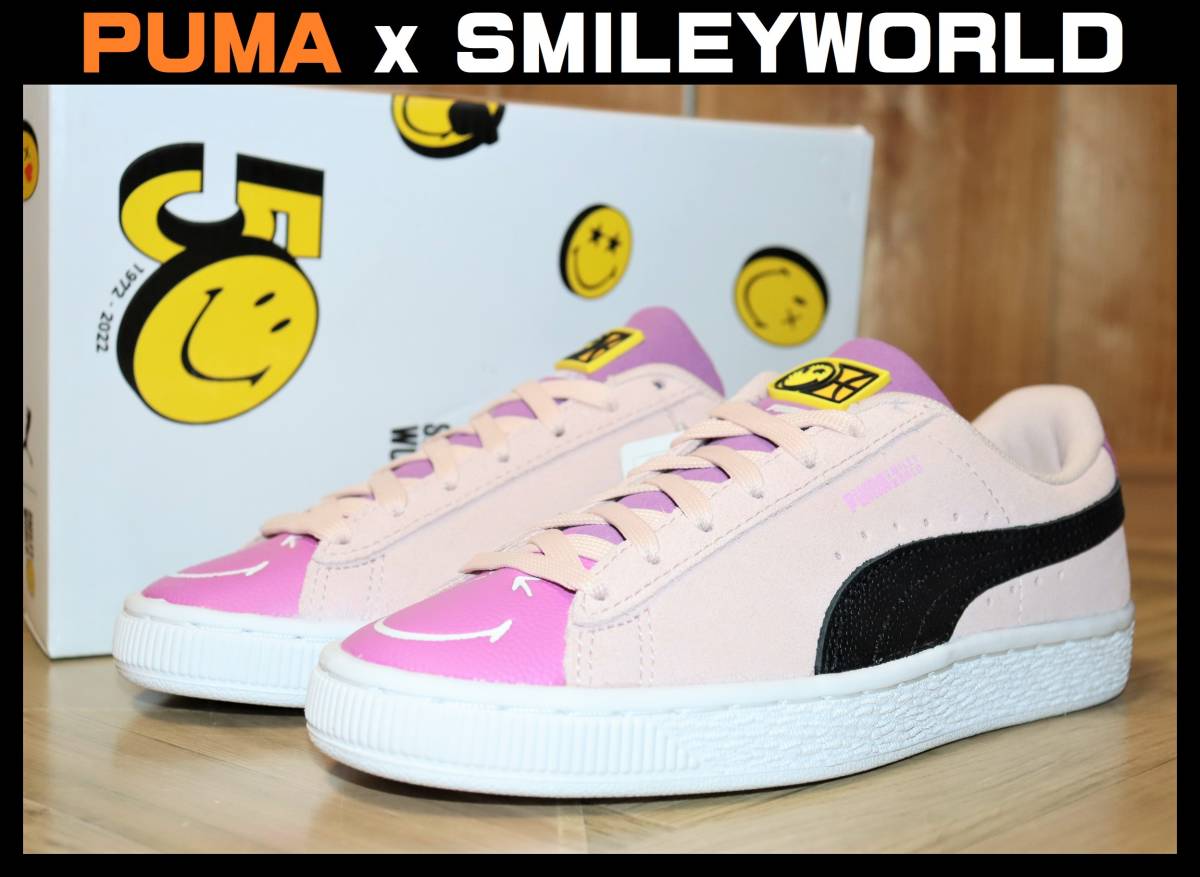 特価即決【未使用】 PUMA x SMILEYWORLD ★ Suede Jr (US4/22cm) ★ プーマ スマイリーワールド スエード スマイル ニコちゃん 386137_画像1