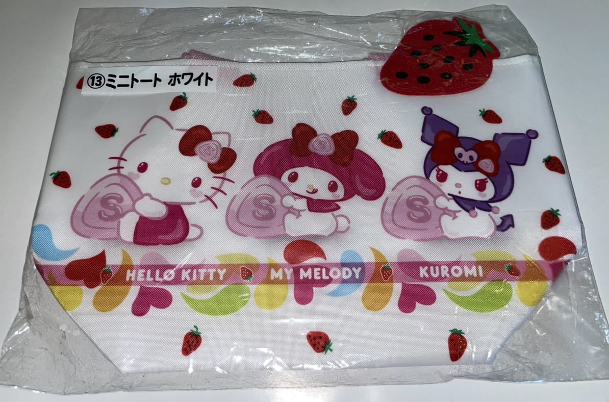 ◆サンリオ【サクマ ドロップ ミニトート いちご】トートバッグ　◆ HELLO Kitty MY MELODY KUROMI 19Ｘ31㎝ 未使用_画像3