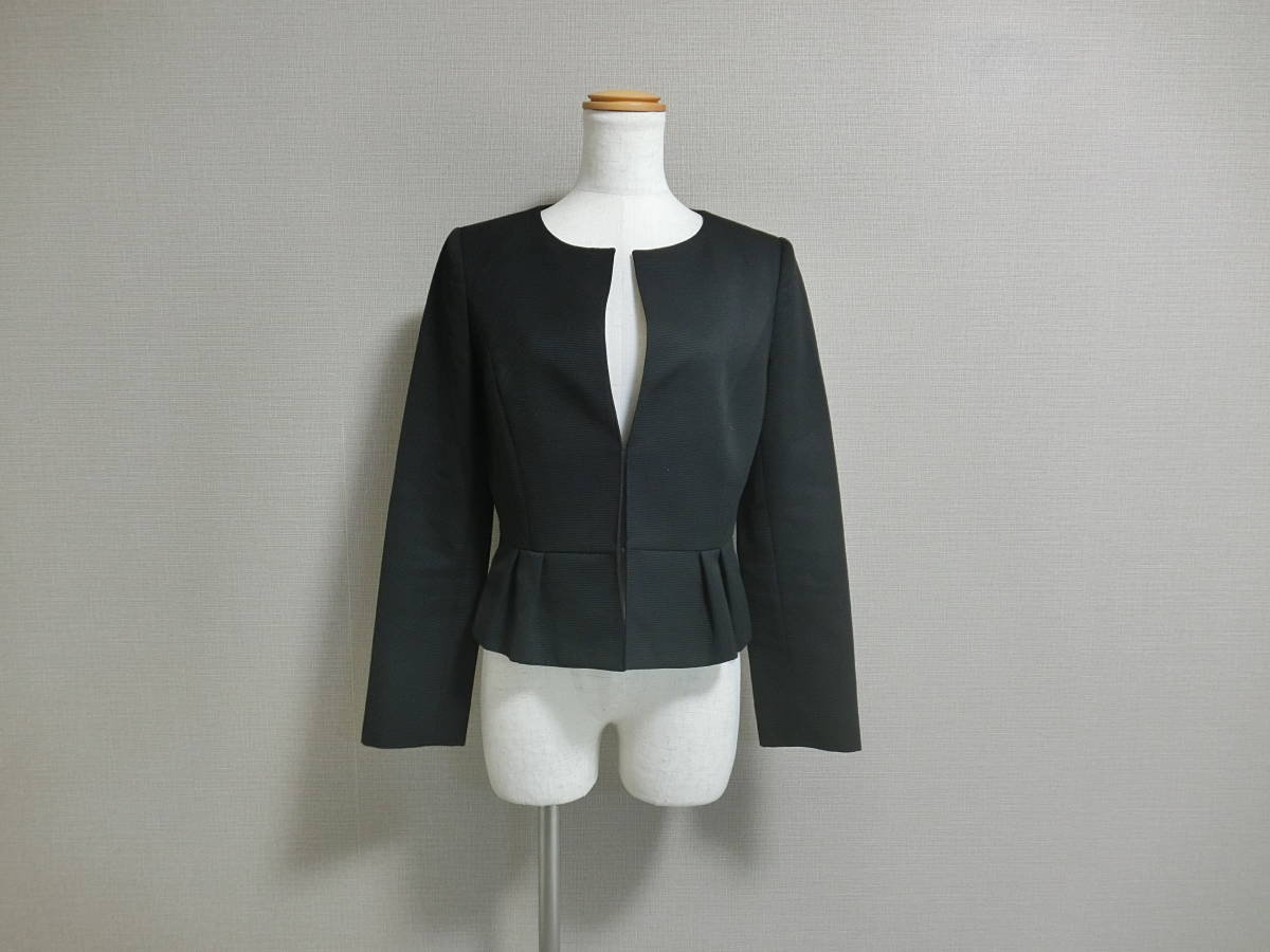 新素材新作 美品 ANAYI アナイ 清楚 ノーカラー ジャケット ブラック 38 その他 新素材新作 美品 ANAYI アナイ 清楚 ノーカラー ジャケット ブラック 38 その他