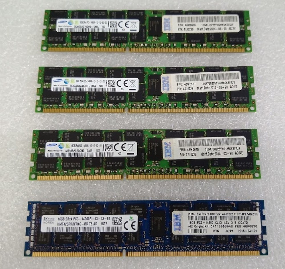 ●IBM純正 高速タイプ サーバー/WS用 Registeredメモリ 64GB キット[1] (16GB*4) [PC3-14900R] DDR3-1866MHz (IBM P/N:47J0225)