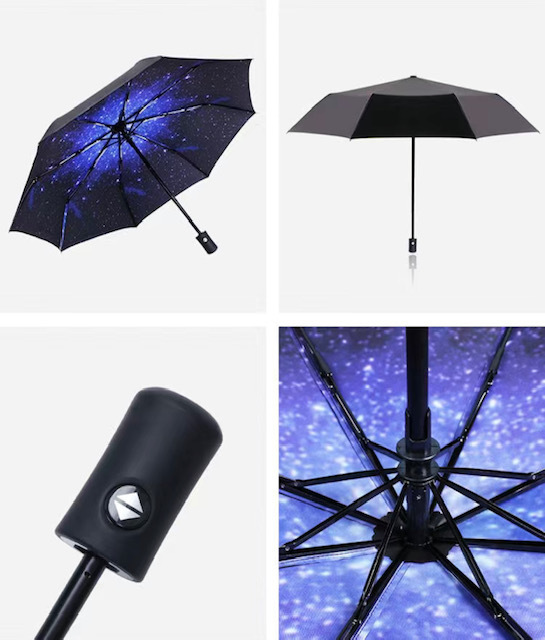 送料無料 空柄 折り畳み日傘 晴雨兼用 ワンタッチ自動開閉 UVカット遮光 遮熱 男女兼用 新品