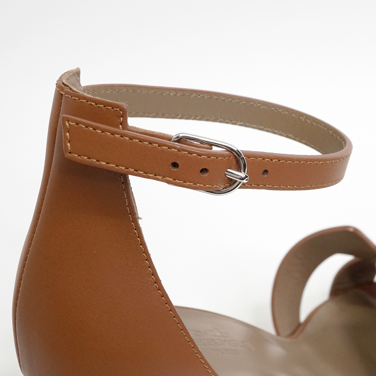 HERMES エルメス Hロゴ レジェンド ウェッジソール サンダル レザー