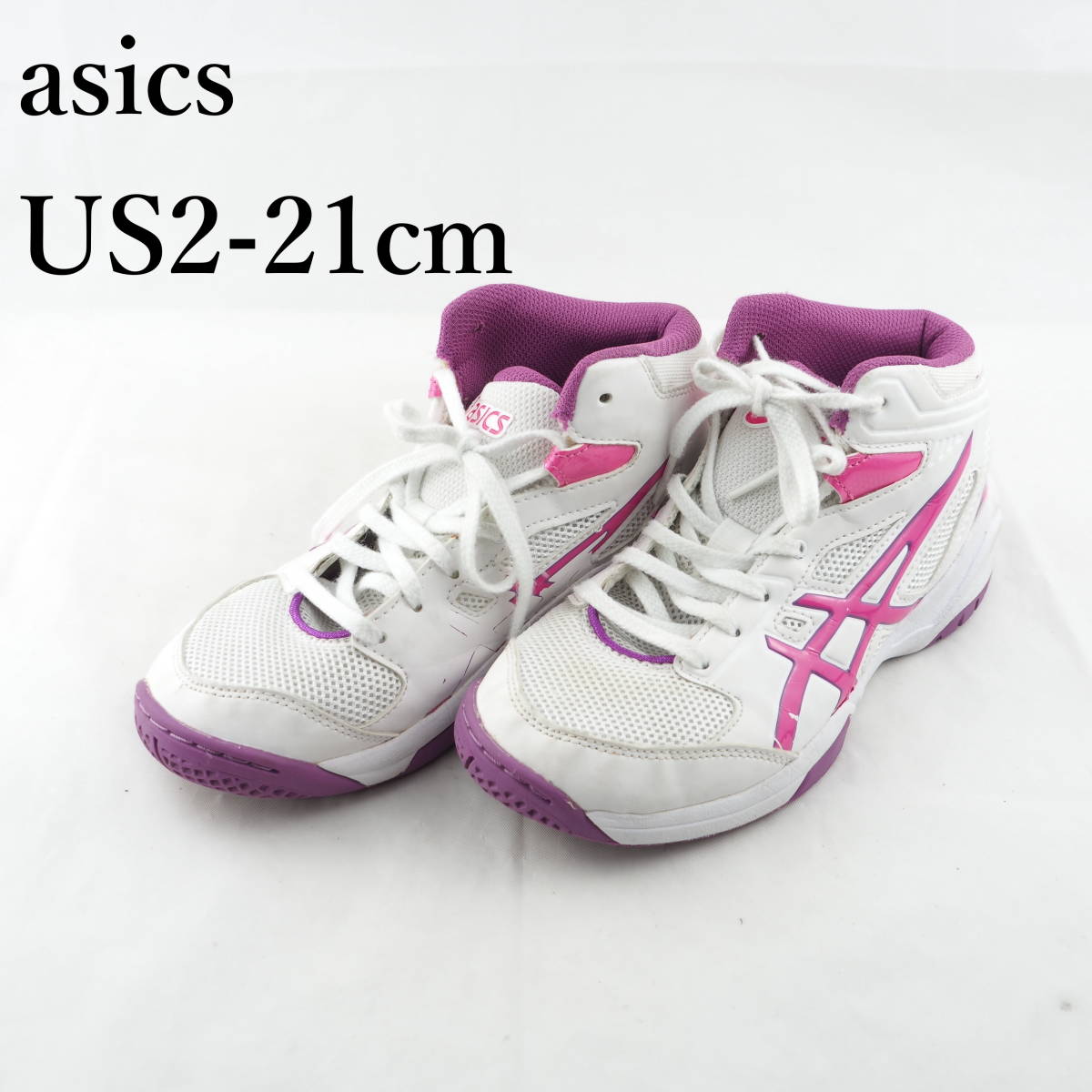 LK7889*asics* Asics * Kids спортивные туфли *US2-21cm* белый 