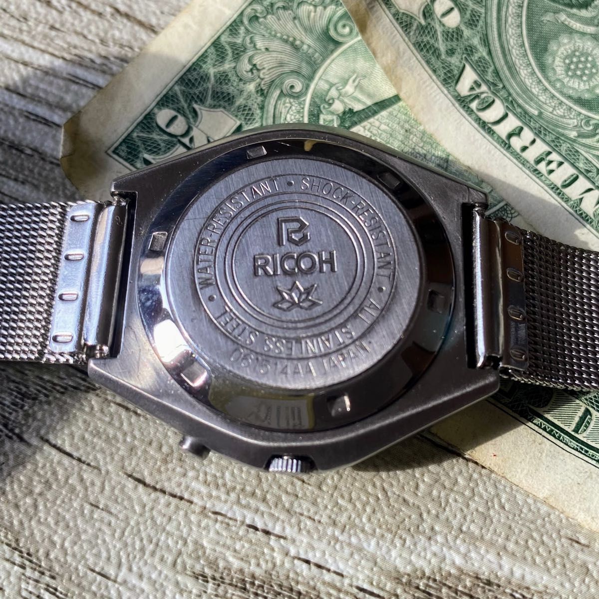 【レトロなデザイン】リコー RICOH メンズ腕時計 ブラック 自動巻き ヴィンテージ アンティーク