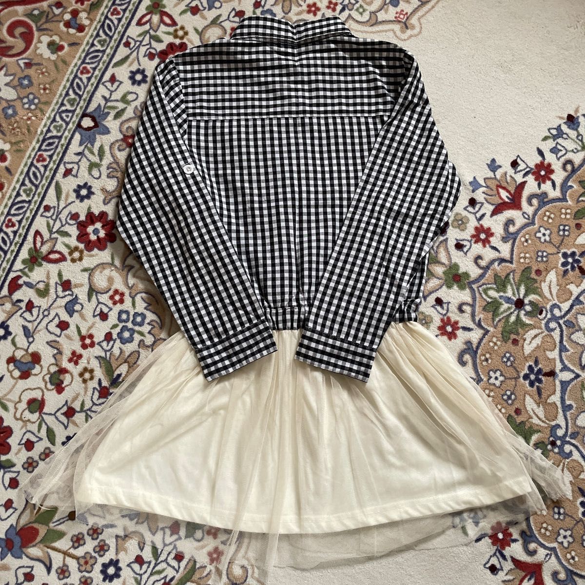 長袖　ワンピース　130cm チェック柄 シャツワンピース　マザウェイズ 