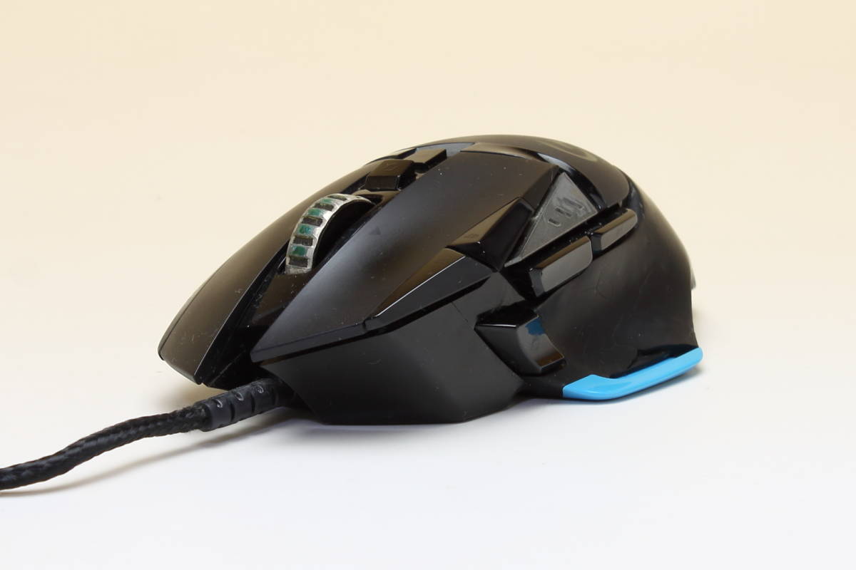 【中古】Logicool G502 PROTEUS CORE Tunable Gaming Mouse 本体破損あり ホイール摩耗 2015年購入品_画像4