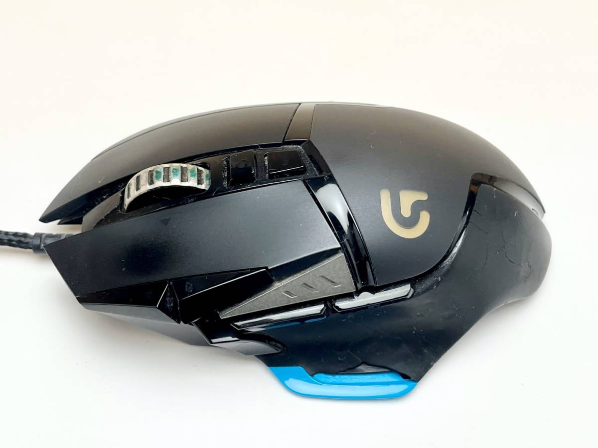 【中古】Logicool G502 PROTEUS CORE Tunable Gaming Mouse 本体破損あり ホイール摩耗 2015年購入品_画像8