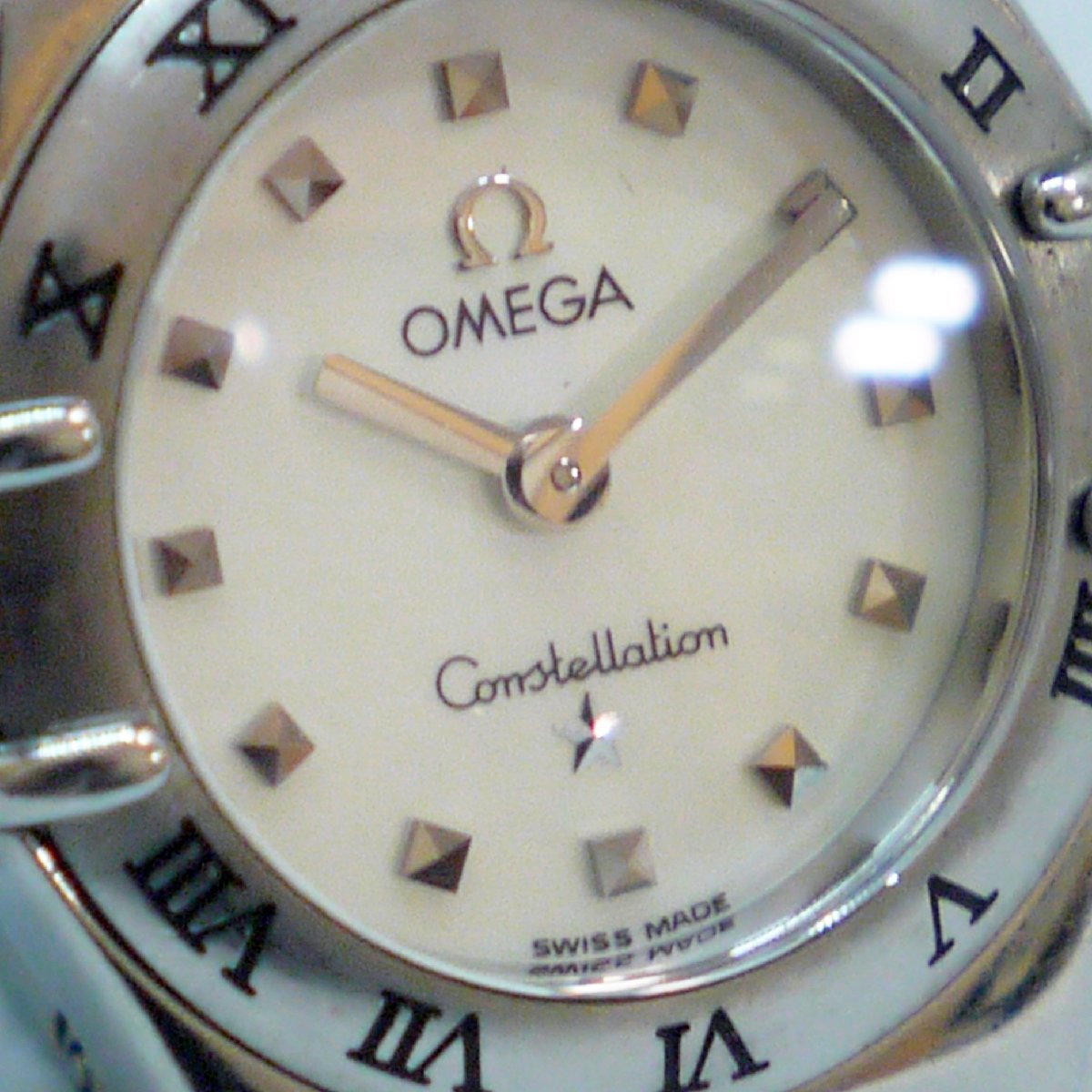 送料無料 USED品・動作品 OMEGA オメガ 1561.71 コンステレーション ミニ マイチョイス シェル文字盤 クオーツ 2針 SS レディース 腕時計 - 2