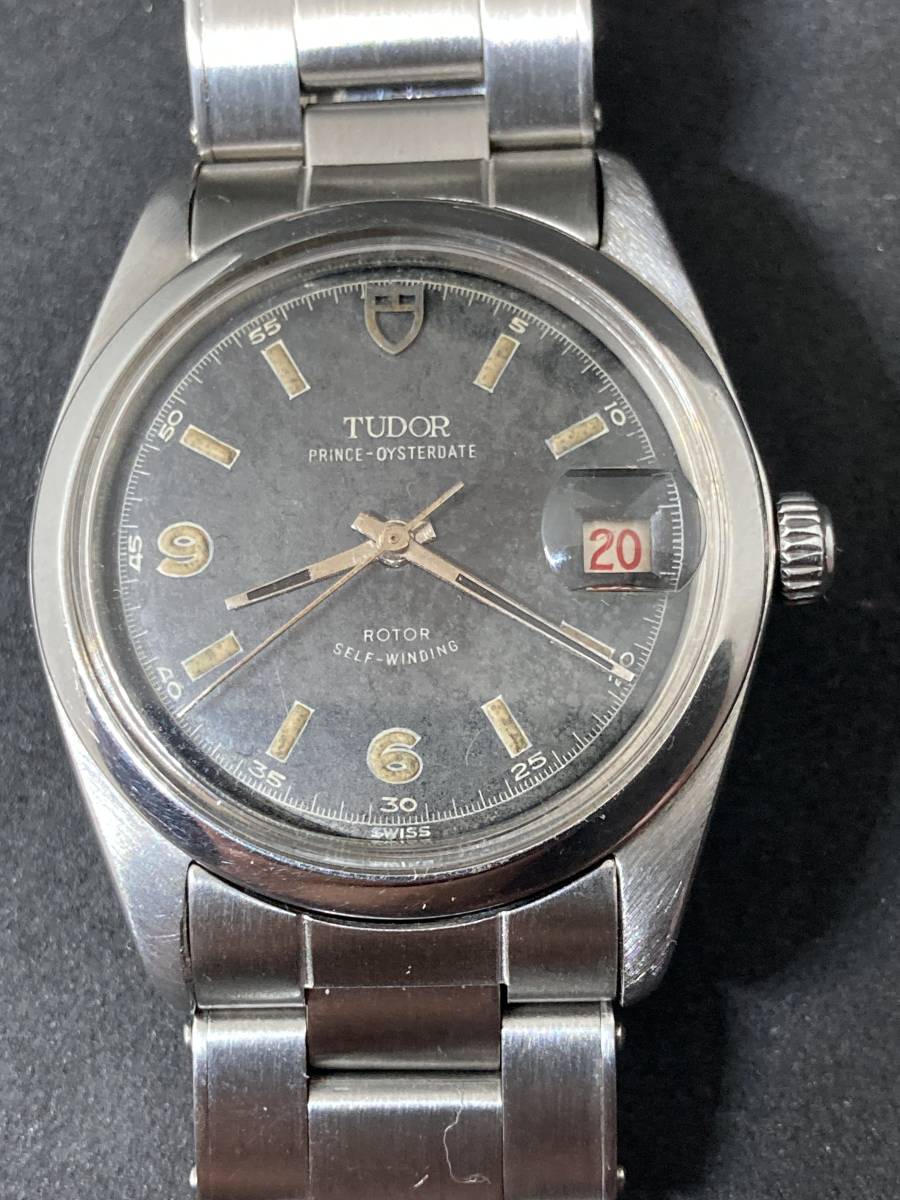 TUDOR Tudor oyster Prince original original . Mark black face the first period model 34mm red black calendar 