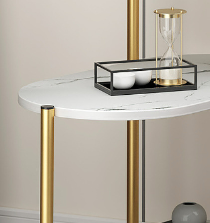  Mini заправка стол 1PCE 3 уровень боковой стол люкс современный elegant мрамор интерьер дисплей белый & черный 