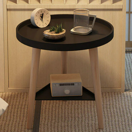 ラウンドサイドテーブル1PCE モダン 北欧デザイン ナチュラル シンプル エンドテーブル コーナーテーブル 寝室 バルコニー 持ち運び簡単_画像3