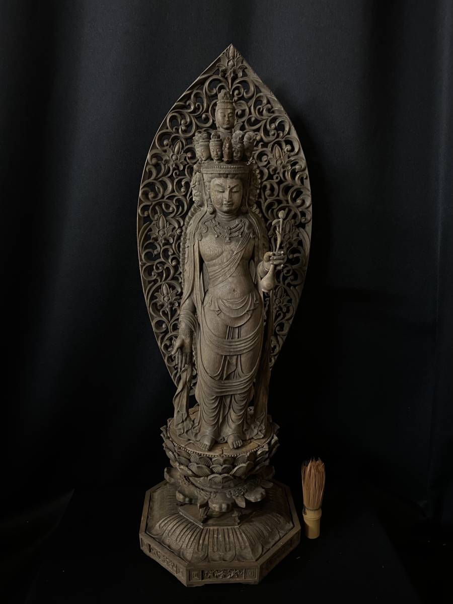 井波彫刻 大型高62cm 仏教工芸品 香樟材 時代彫刻 古美術 木彫仏教