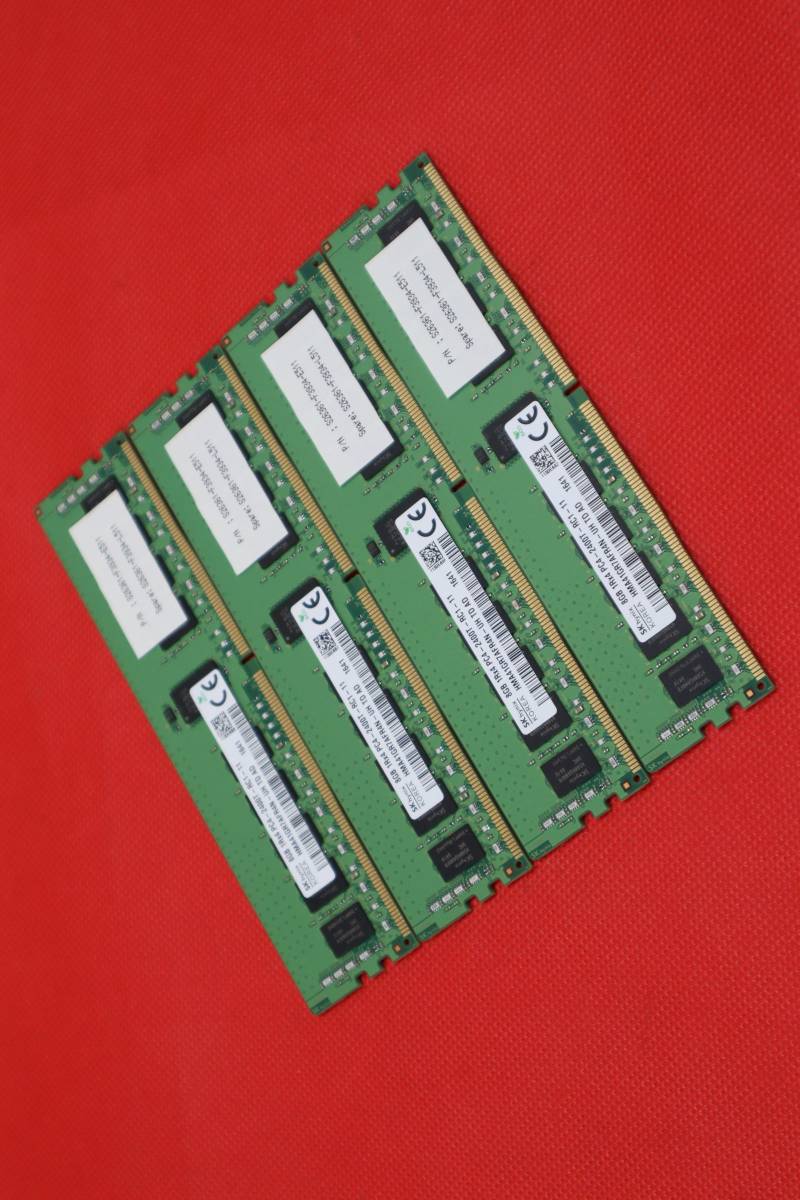 E1941 & サーバ用メモリ SKhynix 8GB 4枚セット 32GB DDR4-2400 RDIMM ■型番：HMA41GR7AFR4N -UH