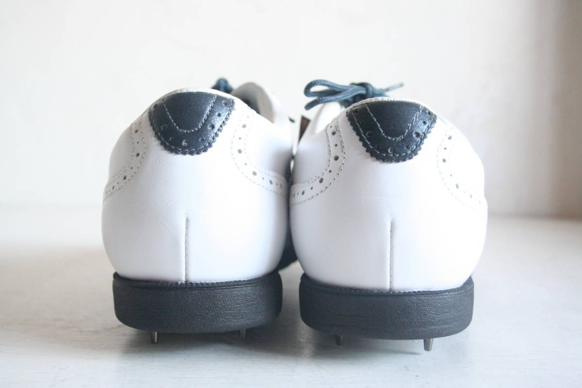 27.5cm ナイキ エアライナー ホワイト ブラック ゴルフシューズ Nike Airliner White Leather Golf Shoes_画像4