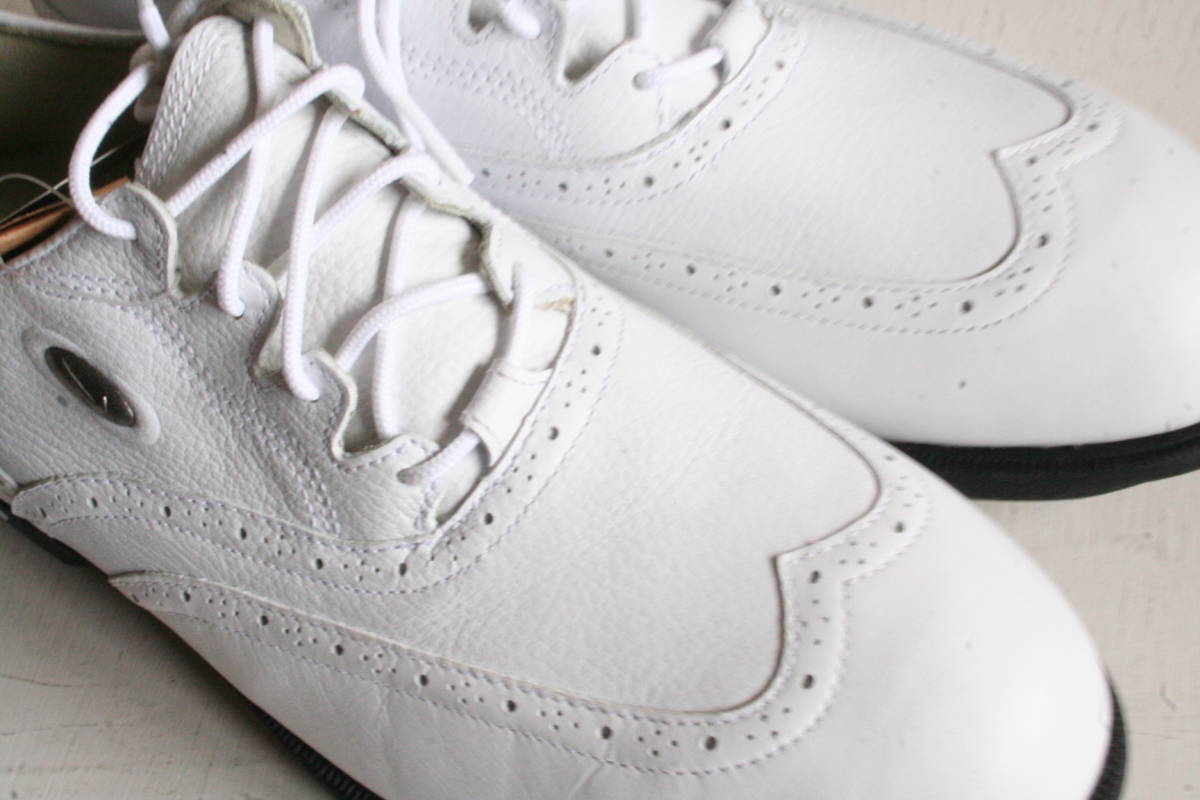 27cm ナイキ エアライナー ウィングチップ ホワイト ブラック ゴルフシューズ Nike Airliner White Leather Golf Shoes_画像9