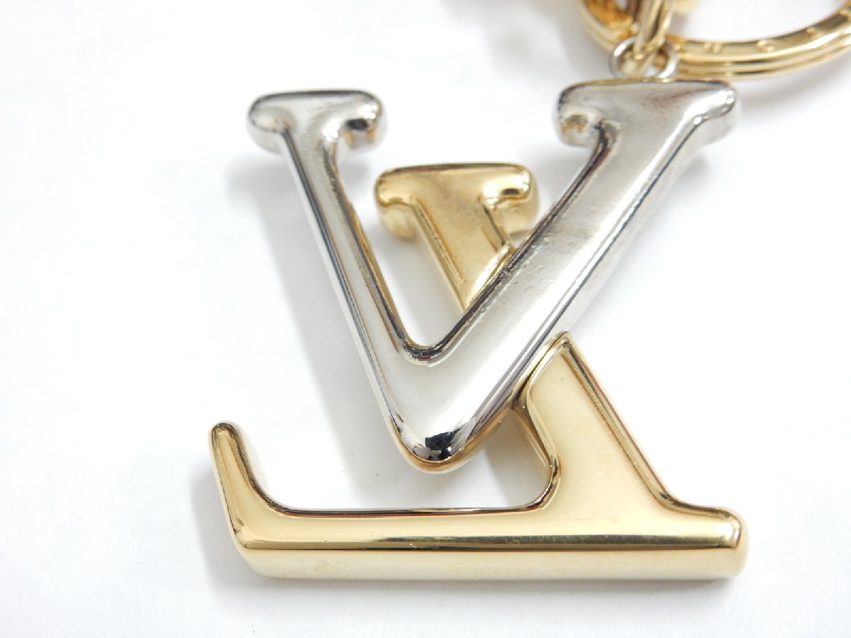 5.7万 2021 ルイヴィトン/LOUIS VUITTON ポルト クレ・LV ニュー ウェーブ バッグチャーム キーホルダー ゴールド M68449 DP0281