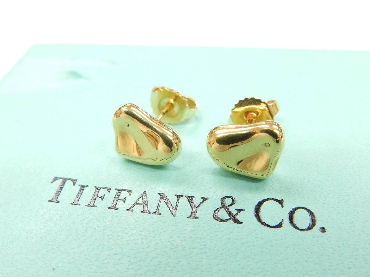 ティファニー Tiffany & Co. フルハート ピアス K18 イエローゴールド 750 エルサペレッティ YG