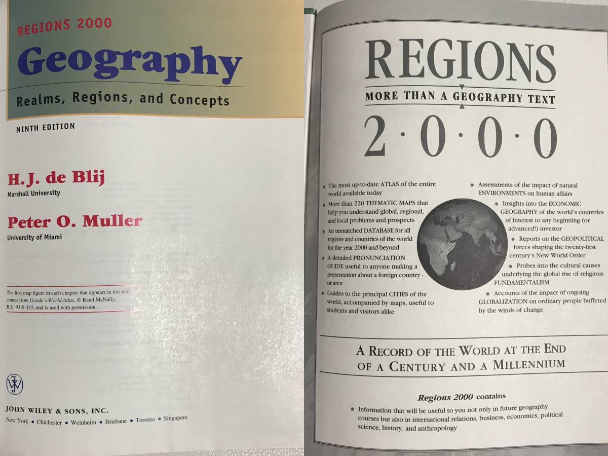 本】Geography:Realms Regions and concepts /2000地理の教科書 洋書 中古 ISBN:0471314242 - 大学 本】Geography:Realms Regions and concepts /2000地理の教科書 洋書 中古 ISBN:0471314242 - 大学