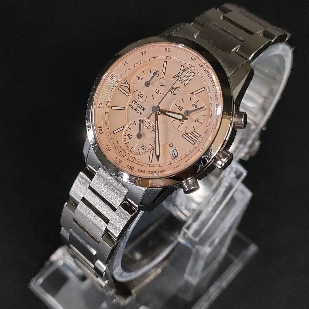 極美品【稼働品】CITIZEN　シチズンXC　ピンクF500　クォーツ　シルバー_画像1