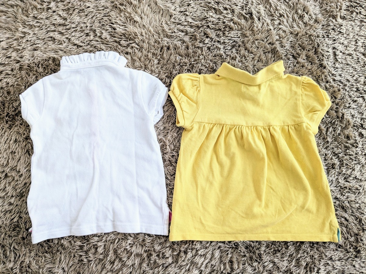 ★送料無料★　ラルフローレン RALPH LAUREN 女の子 ポロシャツ　白　黄色　90サイズ　半袖　2枚セット_画像2