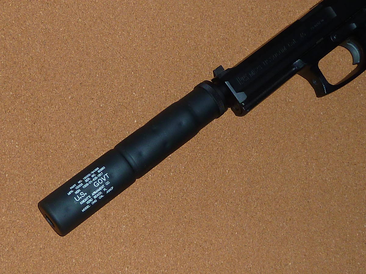 良品 KSC US SOCOM MK23 ガスブローバック用 U.S. GOVT サイレンサー サプレッサー silencer suppressor 美品 新同 S417_画像1