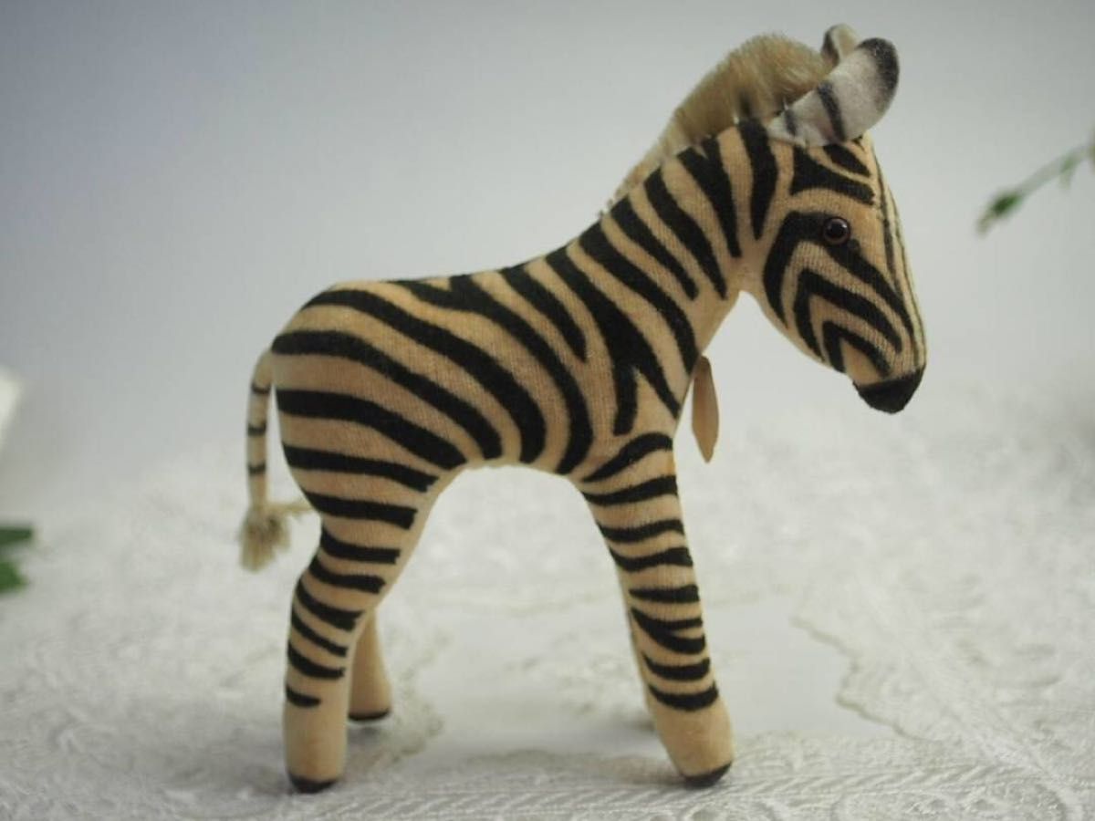 ★シュタイフ★Zebra 12cm★シマウマ/縞馬/ゼブラ★Steiff★アンティーク★ビンテージ