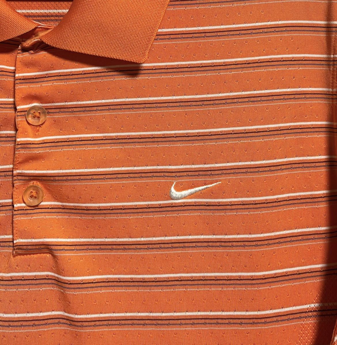 【NIKE GOLF 】ナイキゴルフ 半袖シャツ メンズ L オレンジ系 送料無料！