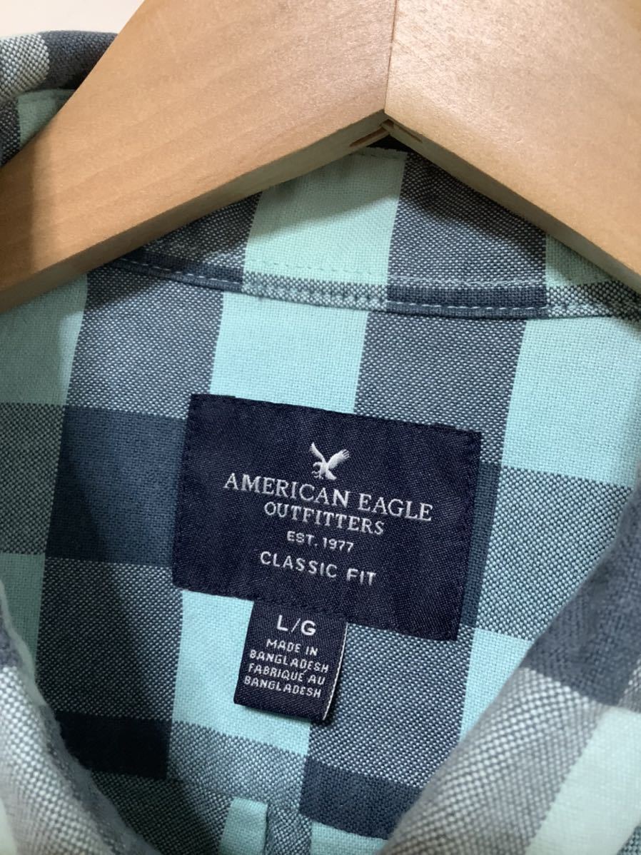 し1181 AMERICAN EAGLE アメリカンイーグル チェック柄 長袖シャツ L クラシックフィット ボタンダウン_画像3