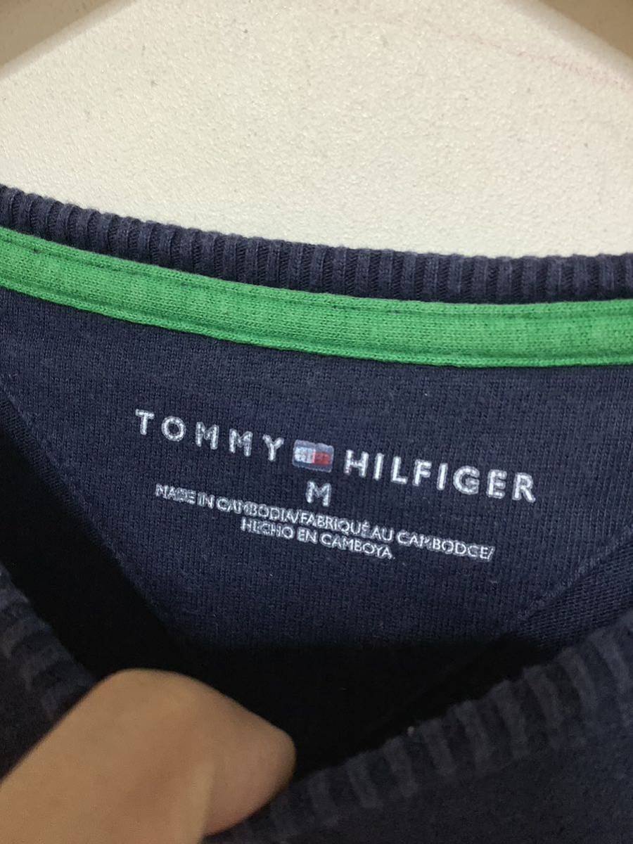 せ1162 TOMMY HILFIGER トミーヒルフィガー 長袖Tシャツ ロンT M ネイビー_画像3