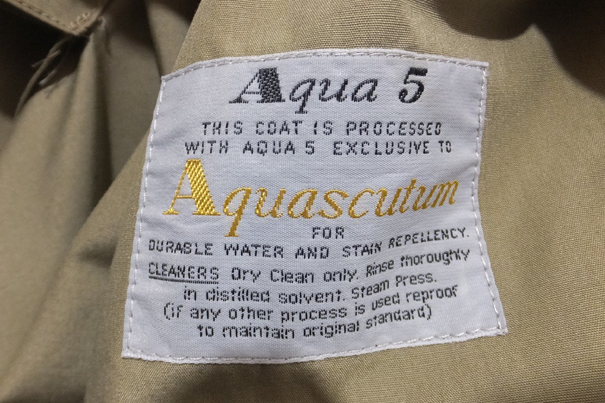 Aquascutum アクアスキュータム 英国製 aquas5 ヴィンテージ ステンカラーコート サイズ不明M～ ベージュ系系_画像4