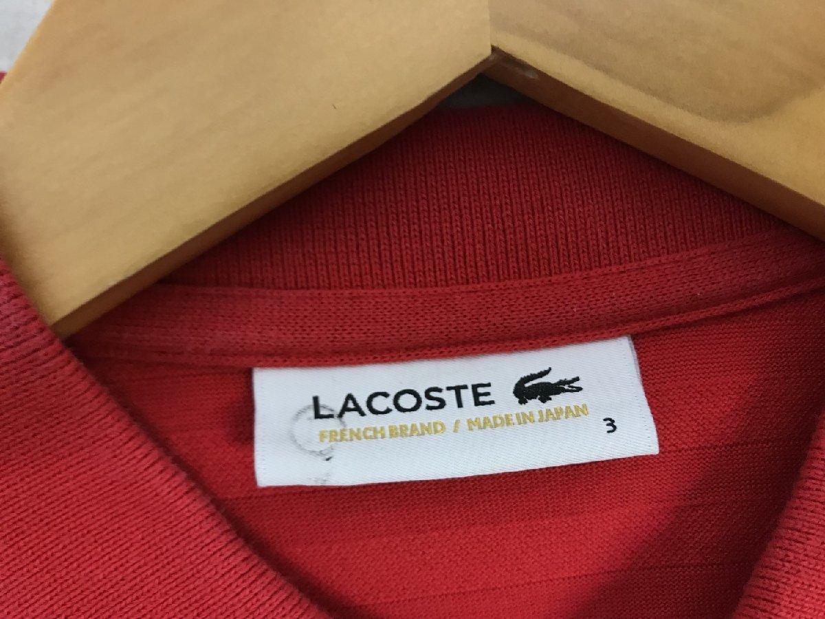 LACOSTE ラコステポロシャツ サイズ3(L) レッド系　_画像3