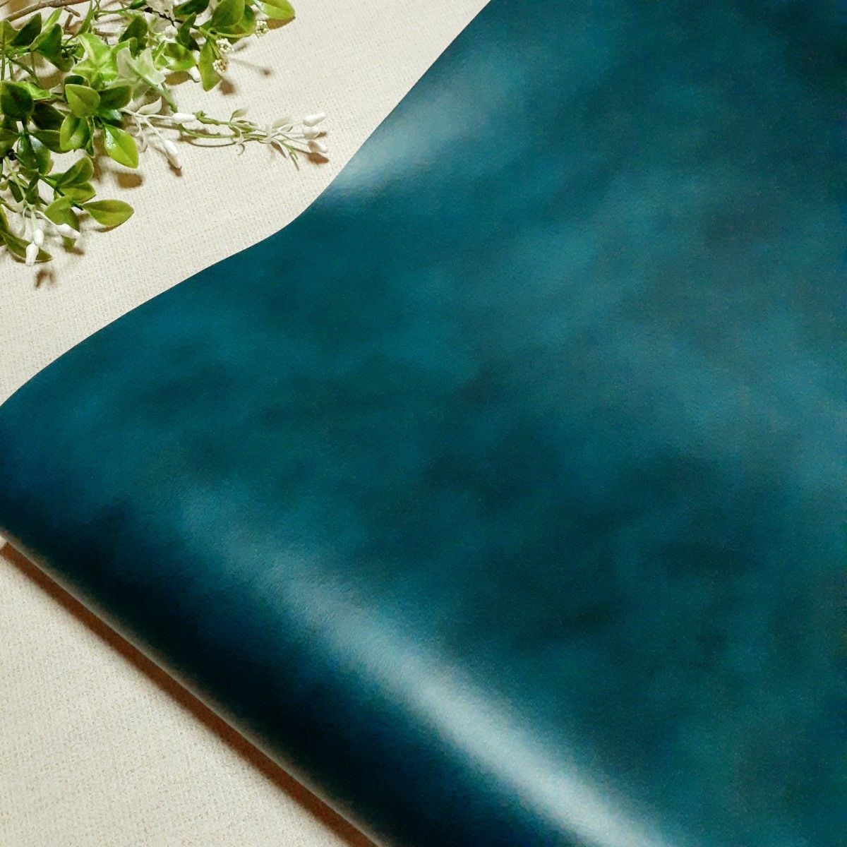 姫路レザー】天然皮革 コンビ鞣し グリーン レザー素材 - 素材/材料