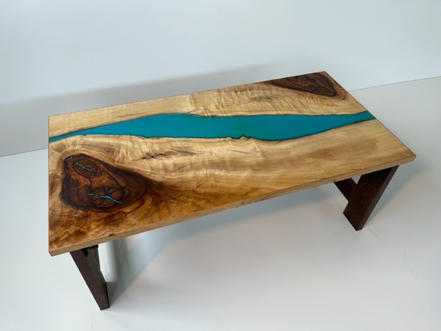 レジンテーブル クスローテーブル(折り畳み式) 巾800×奥400×高300 新品