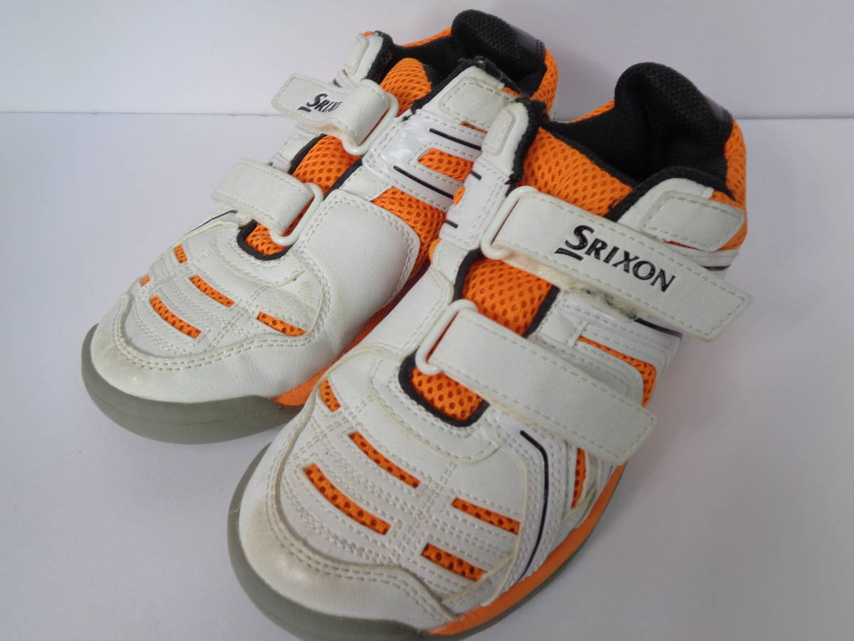 b401*SRIXON Junior tennis shoes * Srixon Tour 22.0cm SRS-J47 carpet coat  for white × orange velcro shoes 5D: Real Yahoo auction salling