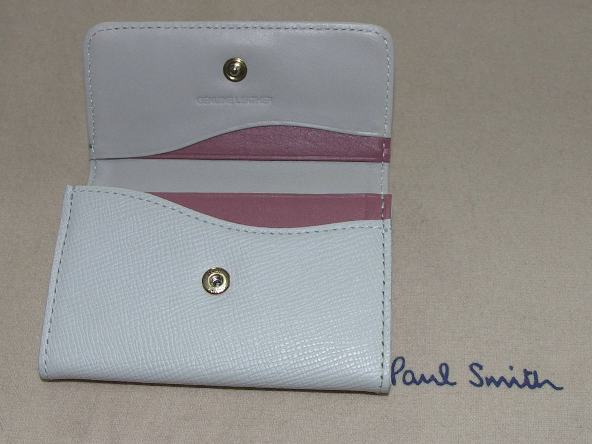 PWU582- ho ①* new goods regular * Paul Smith popular en Boss W stitch card-case 