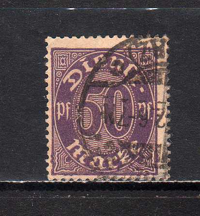 184452 ドイツ ワイマール共和国 1920年 普通 公用切手 一般諸邦公用 50pf 使用済_画像1
