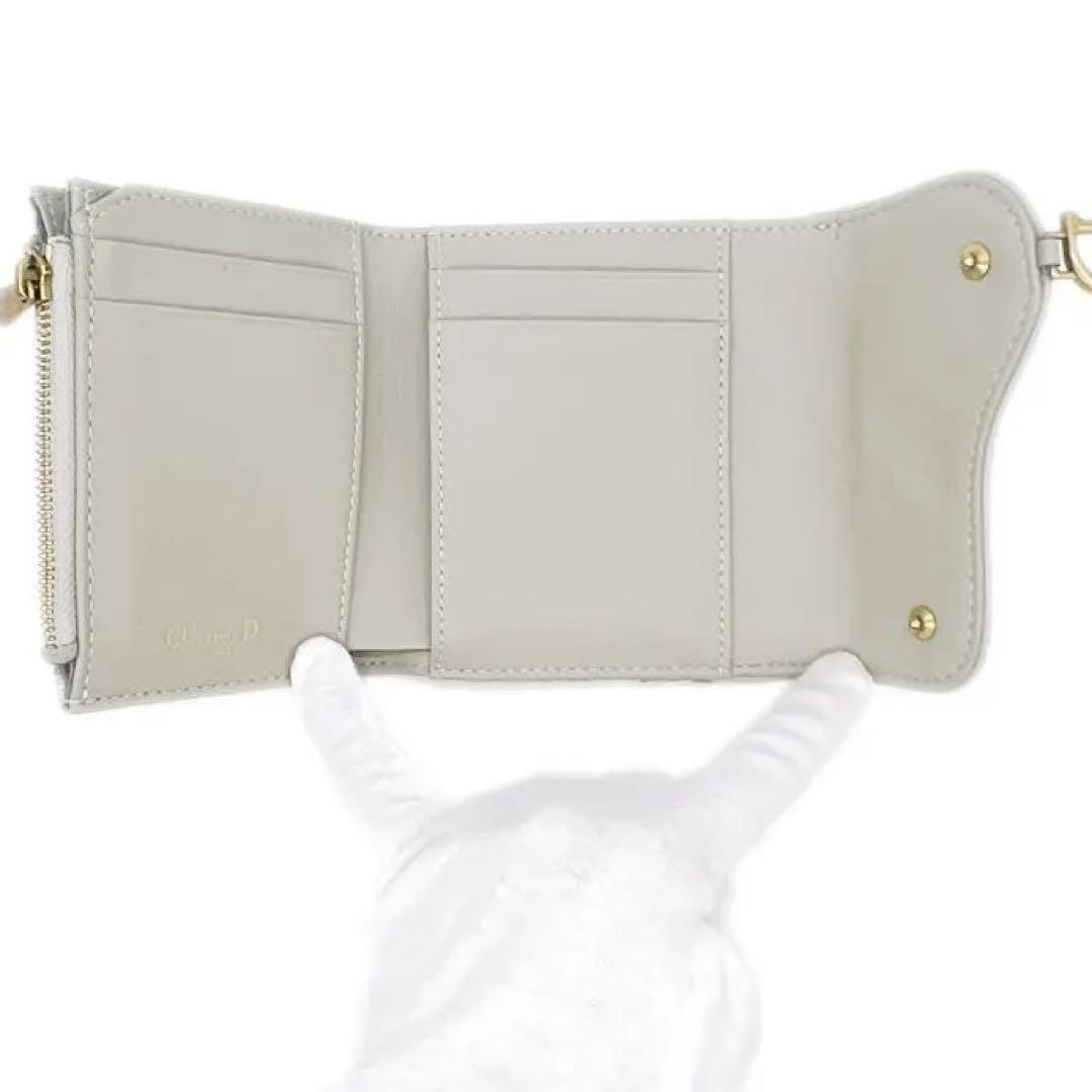 美品 ディオール トロッター 三つ折り財布 ロゴ グレー ブランド